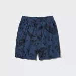 Uniqlo Dry Stretch Leaf Print Easy Men’s Shorts Blue