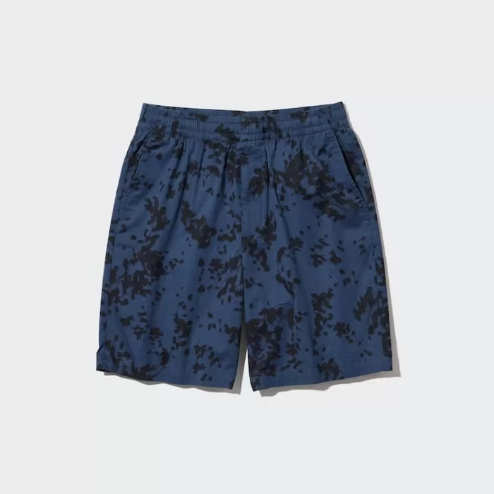 Uniqlo Dry Stretch Leaf Print Easy Men’s Shorts Blue