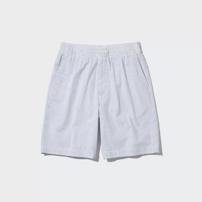 Uniqlo Dry Stretch Seersucker Easy Men’s Shorts Blue