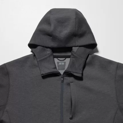 Uniqlo Dry Sweat Stretch Zipped Men’s Hoodie Dark Grey