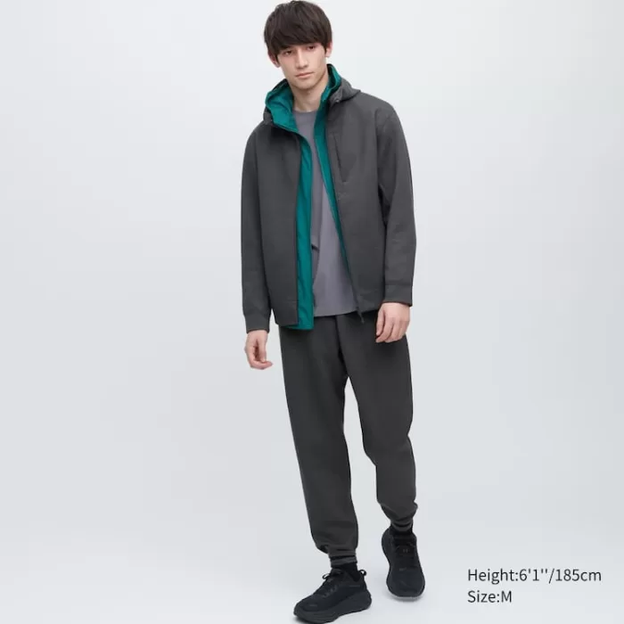 Uniqlo Dry Sweat Stretch Zipped Men’s Hoodie Dark Grey