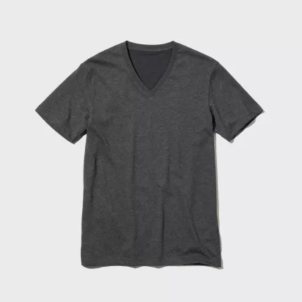 Uniqlo Dry V Neck Men’s T-Shirt Dark Grey