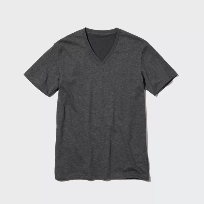 Uniqlo Dry V Neck Men’s T-Shirt Dark Grey