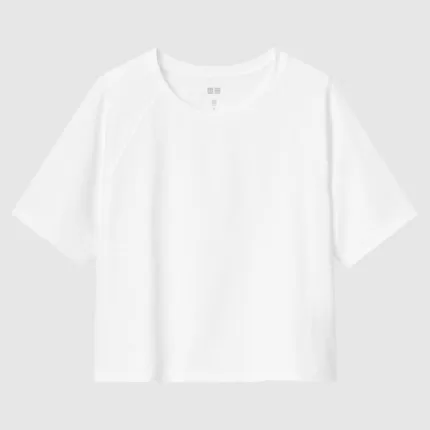 Uniqlo Dry-ex Crew Neck Cropped T-shirt Women White