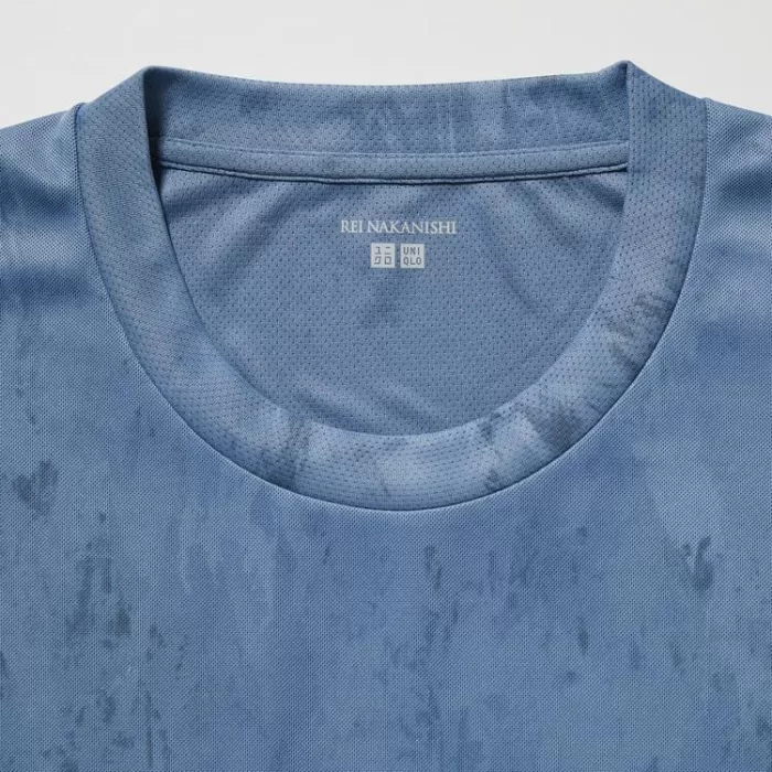 Uniqlo Dry-ex Printed Crew Neck Short Sleeved T-shirt Men Light Blue