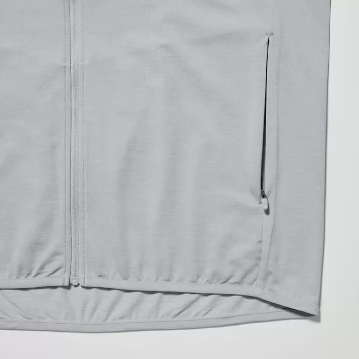 Uniqlo Dry-ex Uv Protection Zipped Men’s Sweatshirts Light Grey