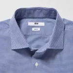 Uniqlo Easy Care Broadcloth Stretch Slim Fit (Semi-cutaway Collar) Men’s Shirts Blue