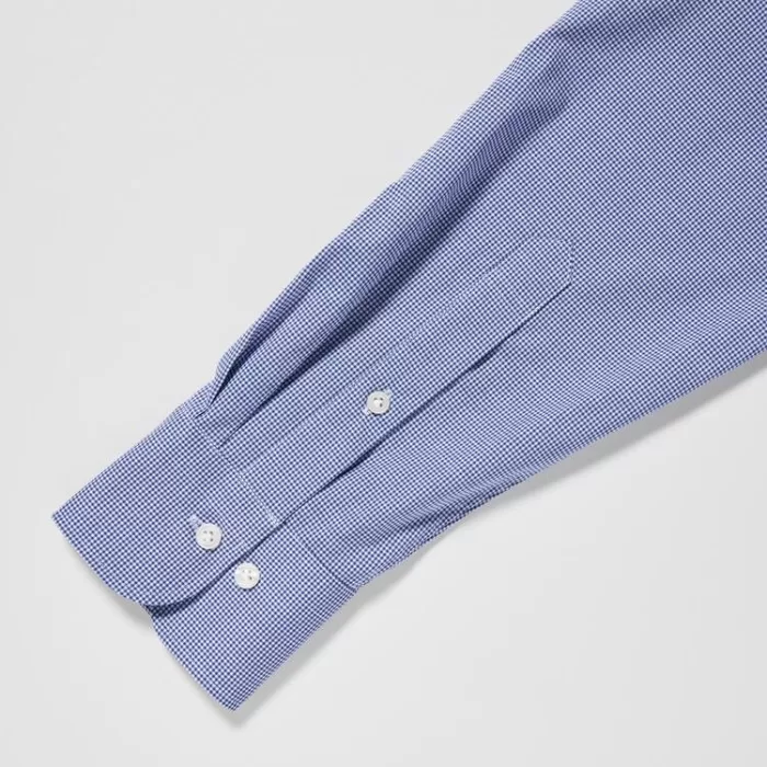 Uniqlo Easy Care Broadcloth Stretch Slim Fit (Semi-cutaway Collar) Men’s Shirts Blue