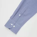 Uniqlo Easy Care Checked Stretch Slim Fit (Semi-cutaway Collar) Men’s Shirts Blue