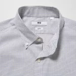 Uniqlo Easy Care Stretch Slim Fit Checked Shirts (Button-down Collar) Men Brown