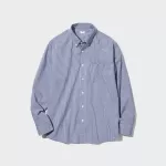 Uniqlo Extra Fine Cotton Broadcloth Long Sleeve Men’s Shirts Blue