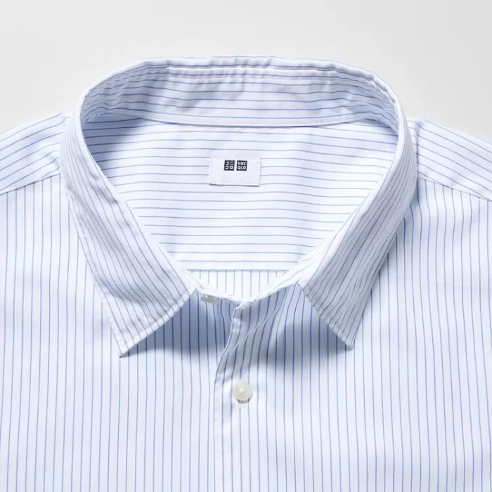 Uniqlo Extra Fine Cotton Broadcloth Regular Fit Striped Men’s Shirts Blue