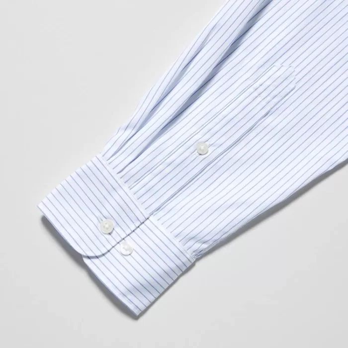 Uniqlo Extra Fine Cotton Broadcloth Regular Fit Striped Men’s Shirts Blue