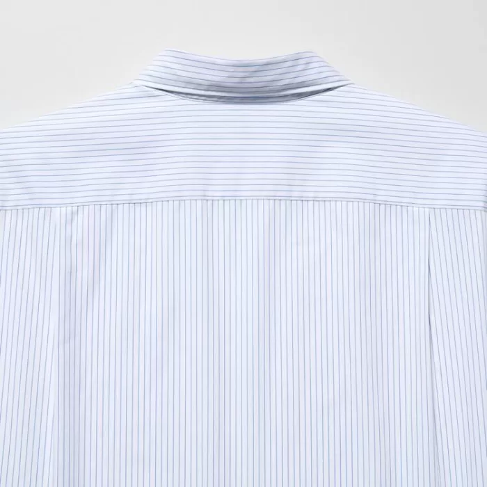 Uniqlo Extra Fine Cotton Broadcloth Regular Fit Striped Men’s Shirts Blue