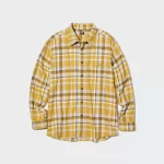 Uniqlo Flannel Checked Regular Fit (Regular Collar) Men’s Shirts Yellow