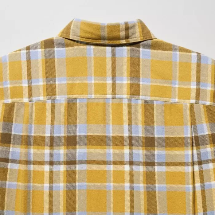 Uniqlo Flannel Checked Regular Fit (Regular Collar) Men’s Shirts Yellow