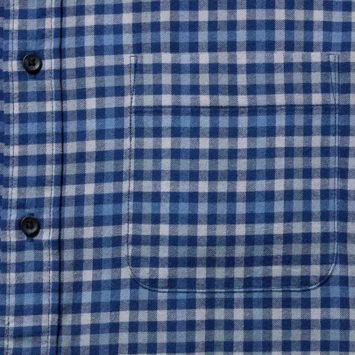 Uniqlo Flannel Regular Fit Checked (Button-down Collar) Men’s Shirts Blue