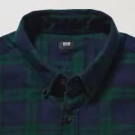 Uniqlo Flannel Regular Fit Checked (Button-down Collar) Men’s Shirts Dark Green