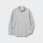 Uniqlo Flannel Regular Fit Checked (Button-down Collar) Men’s Shirts Grey