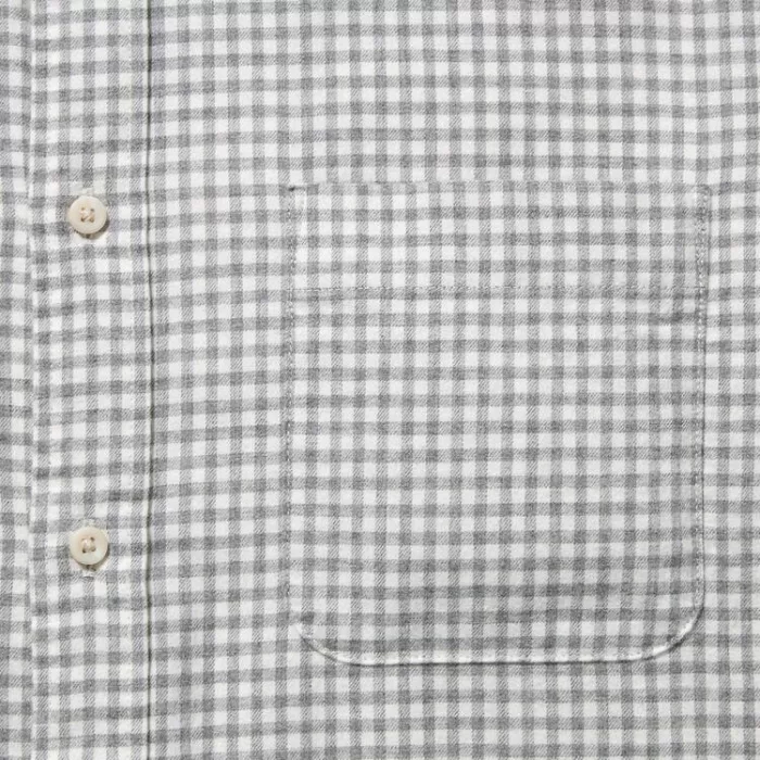 Uniqlo Flannel Regular Fit Checked (Button-down Collar) Men’s Shirts Grey