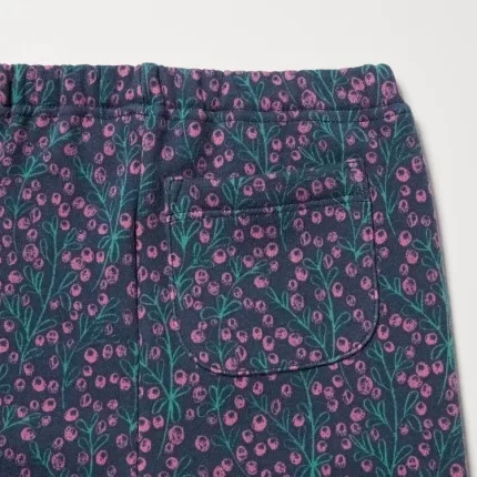 Uniqlo Fleece Berry Print Baby Leggings Blue