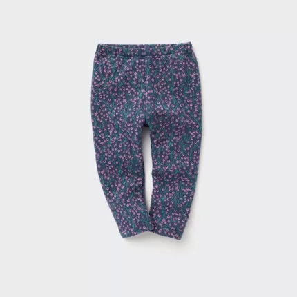 Uniqlo Fleece Berry Print Baby Leggings Blue