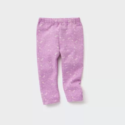 Uniqlo Fleece Cat Print Baby Pink Leggings