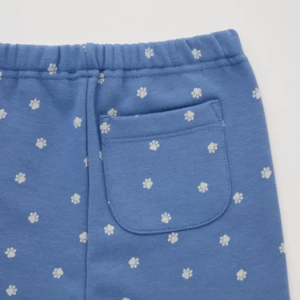 Uniqlo Fleece Footprint Baby Leggings Blue