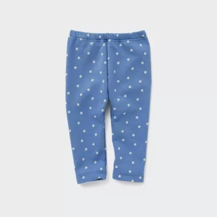 Uniqlo Fleece Footprint Baby Leggings Blue