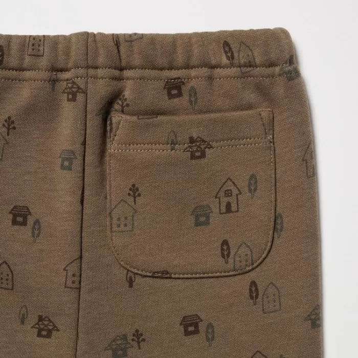 Uniqlo Fleece House Print Baby Leggings Brown