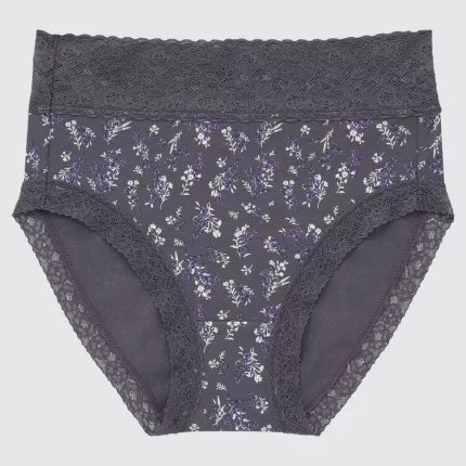 Uniqlo Floral High Rise Women’s Underwear Dark Grey