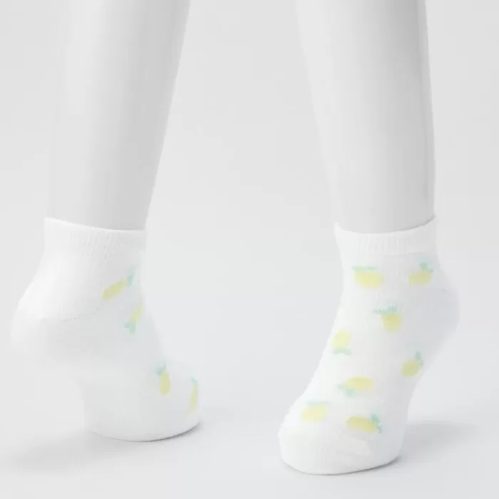 Uniqlo Fruit Print Short Socks (Three Pairs) Kids White Blue Green