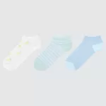 Uniqlo Fruit Print Short Socks (Three Pairs) Kids White Blue Green