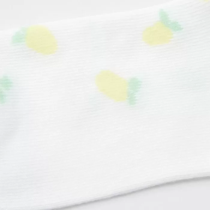 Uniqlo Fruit Print Short Socks (Three Pairs) Kids White Blue Green