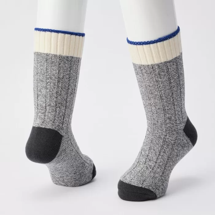 Uniqlo Heattech Colour Block Socks (Two Pairs) Kids Grey