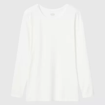 Uniqlo Heattech Crew Neck Long Sleeved Thermal Women’s Tops White