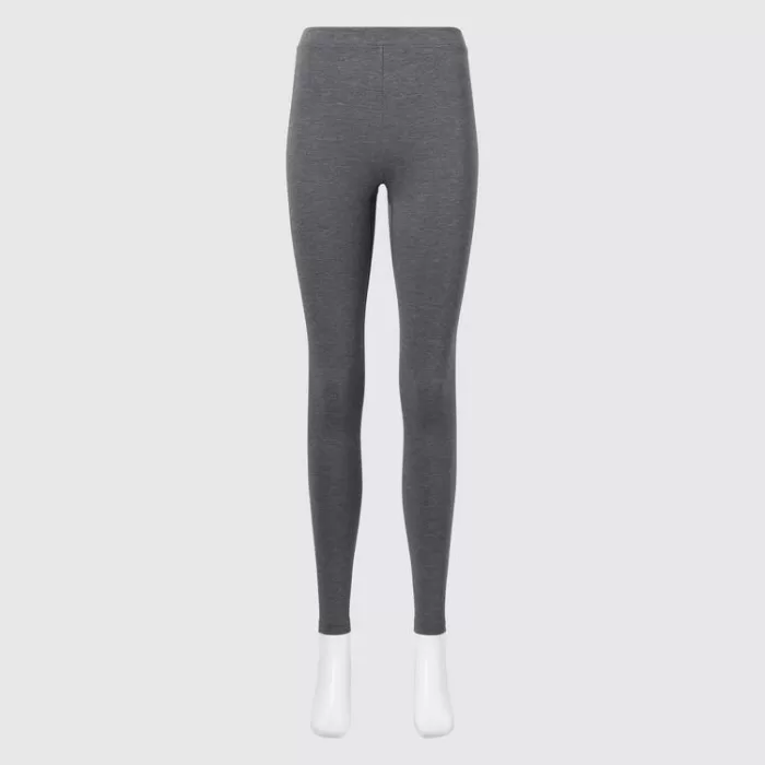 Uniqlo Heattech Extra Warm Cotton Thermal Leggings Women Dark Grey