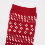 Uniqlo Heattech Fair Isle Print Socks (Two Pairs) Kids Red Beige