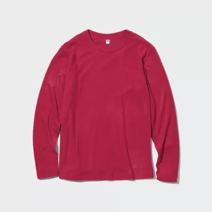 Uniqlo Heattech Fleece Crew Neck Long Sleeved Thermal Women’s Homewear Red