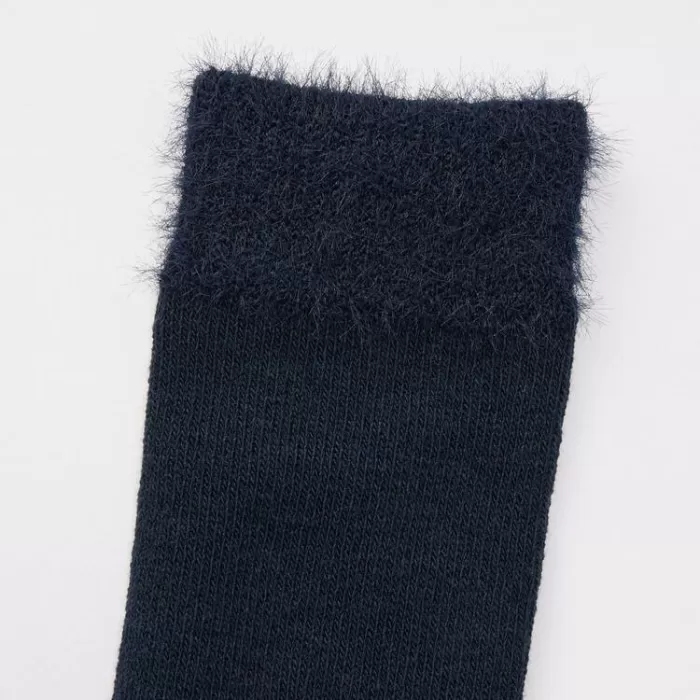 Uniqlo Heattech Knee High Fluffy Socks (Two Pairs) Kids Black