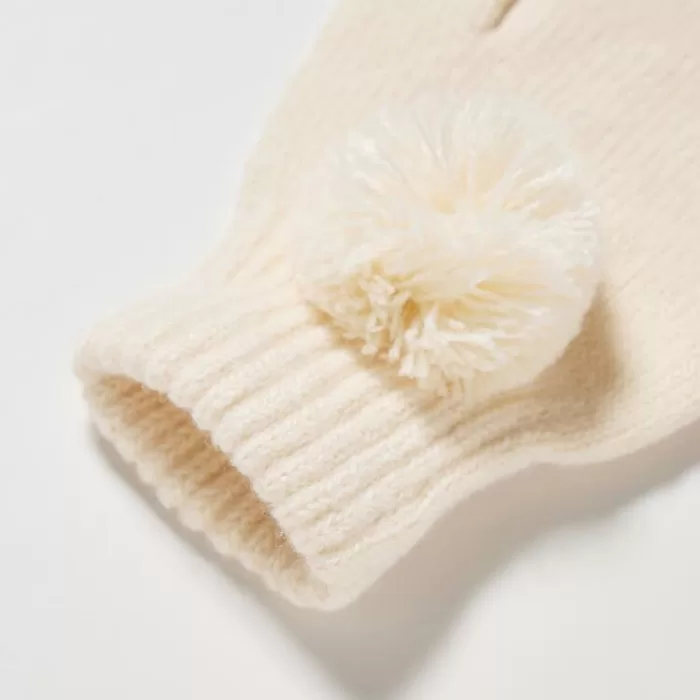 Uniqlo Heattech Knitted Gloves Kids White