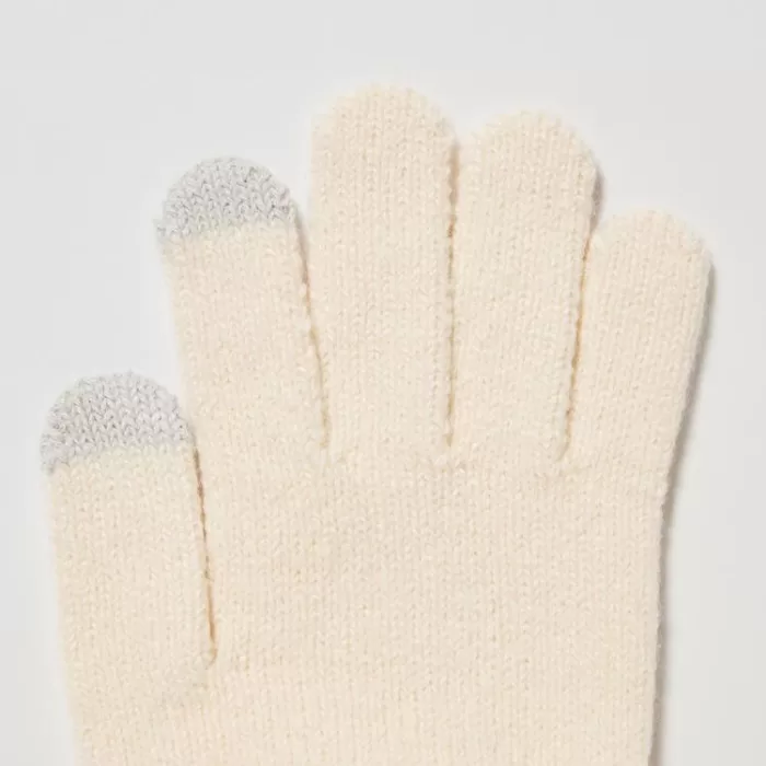 Uniqlo Heattech Knitted Gloves Kids White