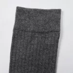 Uniqlo Heattech Ribbed Knee High Socks Men Dark Grey