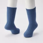 Uniqlo Heattech Ribbed Socks (Two Pairs) Kids Blue Grey