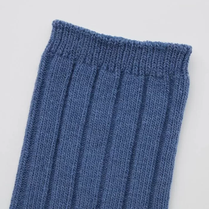 Uniqlo Heattech Ribbed Socks (Two Pairs) Kids Blue Grey