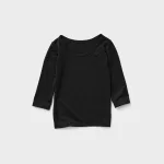 Uniqlo Heattech Scoop Neck Long Sleeved Thermal Baby Tops Black