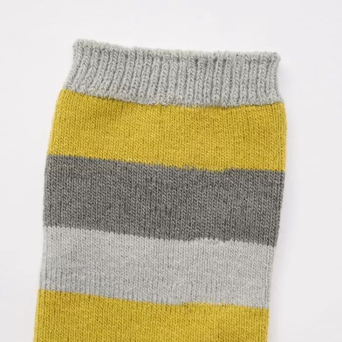 Uniqlo Heattech Striped Socks (Two Pairs) Kids Grey Yellow