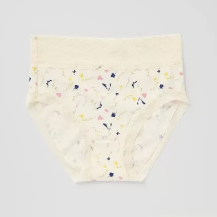 Uniqlo High Rise Flower Print Women’s Underwear Beige