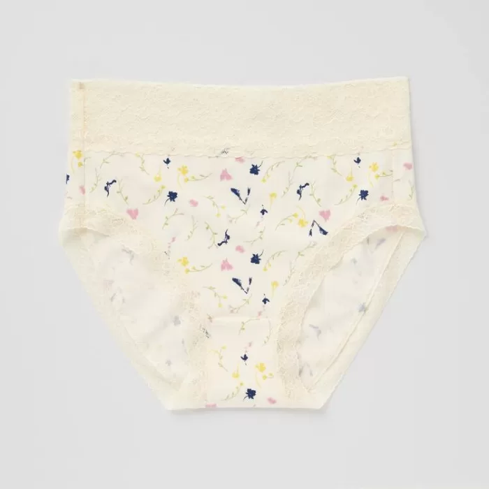 Uniqlo High Rise Flower Print Women’s Underwear Beige