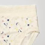 Uniqlo High Rise Flower Print Women’s Underwear Beige